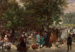 Afternoon In The Tuileries Gardens by Adolph Friedrich Erdmann von Menzel
