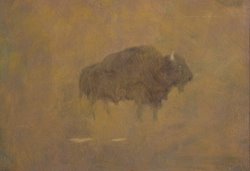 Buffalo in a Sandstorm by Albert Bierstadt
