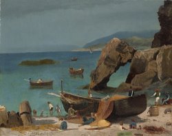 Capri Beach, C. 1857 by Albert Bierstadt