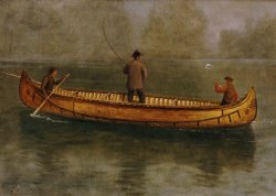 Fishing from a Canoe by Albert Bierstadt