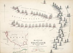 Map Of The Battle Of Trafalgar by Alexander Keith Johnson