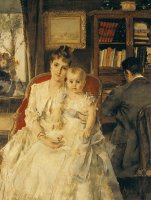 Victorian Family Scene by Alfred Emile Stevens