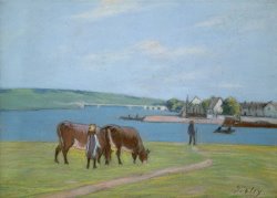 Cows on the Banks of the Seine at Saint Mammes by Alfred Sisley