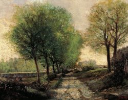 Tree-lined Avenue In A Small Town by Alfred Sisley