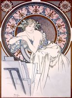 Femme Aux Coquelicots by Alphonse Marie Mucha