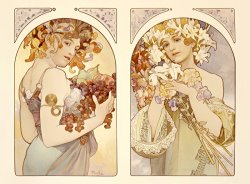 Fruits And Flowers by Alphonse Marie Mucha
