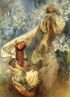 Madonna of The Lilies 1905 by Alphonse Marie Mucha