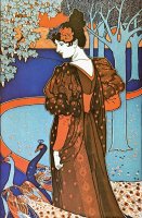 Woman with Peacocks by Alphonse Marie Mucha