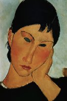 Detail of Female Head From Elvira Resting at a Table by Amedeo Modigliani