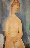 Seated Nude Woman Painting by Amedeo Modigliani
