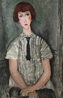 Young Girl in a Striped Shirt by Amedeo Modigliani