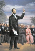 Abraham Lincoln Delivering The Gettysburg Address by American School