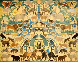 Antique Cutout Of Animals by American School