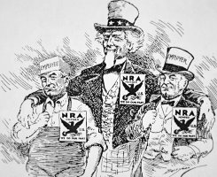 Cartoon Depicting The Impact Of Franklin D Roosevelt by American School