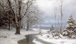 A Wooded Winter Landscape by Anders Andersen-Lundby