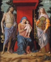 Virgin And Child with The Magdalen And St John The Baptist by Andrea Mantegna