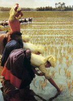 An Italian Rice Field by Angelo Morbelli