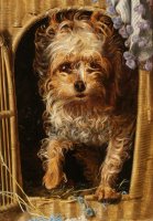 Darby in His Basket Kennel by Anthony Frederick Sandys