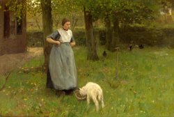 Woman From Laren with Lamb by Anton Mauve
