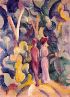 Couple on The Forest Track by August Macke