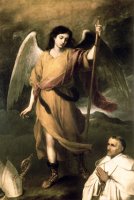 Archangel Raphael with Bishop Domonte by Bartolome Esteban Murillo