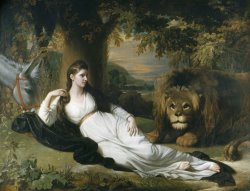 Una And The Lion (mary Hall in The Character of Una) by Benjamin West