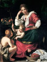 Madonna And Child with Infant Saint John by Bernardo Strozzi