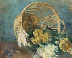 Chrysanthemums Or The Overturned Basket by Berthe Morisot