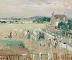 Hanging The Laundry Out To Dry by Berthe Morisot
