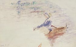 Sketch Of A Young Woman In A Boat by Berthe Morisot