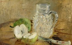 Still Life With A Cut Apple And A Pitcher by Berthe Morisot