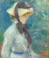 Young Woman with a Straw Hat by Berthe Morisot