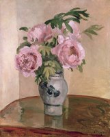 A Vase of Peonies by Camille Pissarro