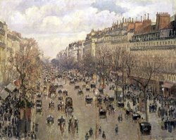 Boulevard Montmartre, Afternoon Sun by Camille Pissarro