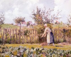 In Garden by Camille Pissarro