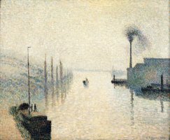 L'ile Lacroix, Rouen (the Effect of Fog) by Camille Pissarro