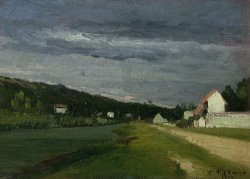 Landscape with Stormy Sky by Camille Pissarro