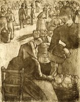 Marche Aux Legumes a Pontoise by Camille Pissarro