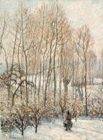 Morning Sunlight on The Snow, Eragny Sur Epte by Camille Pissarro
