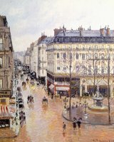 Rue Saint Honore Afternoon Rain Effect by Camille Pissarro