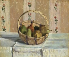 Still Life: Apples And Pears in a Round Basket (nature Morte: Pommes Et Poires Dans Un Panier Rond) by Camille Pissarro