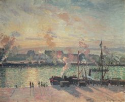 Sunset at Rouen by Camille Pissarro