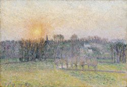 Sunset, Bazincourt by Camille Pissarro