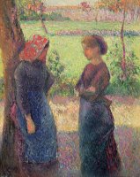 The Chat by Camille Pissarro