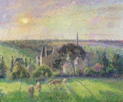 The Church and Farm of Eragny by Camille Pissarro