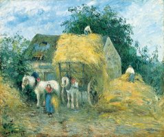 The Hay Cart, Montfoucault by Camille Pissarro