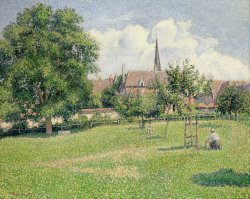 The House of the Deaf Woman and the Belfry at Eragny by Camille Pissarro