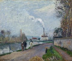 The Oise Near Pontoise in Grey Weather by Camille Pissarro