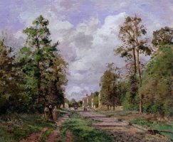 The Road to Louveciennes at The Edge of The Wood by Camille Pissarro