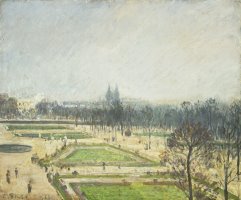 The Tuileries Ponds, Mist by Camille Pissarro